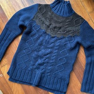 Navy and Black Mockneck Sweater